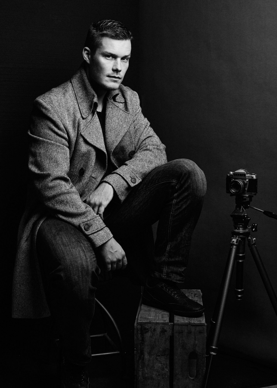 Schauspielerfotos im Studio, Männerportraits in Schwarzweiss, © Klaus Gruber | Fotograf Fürth