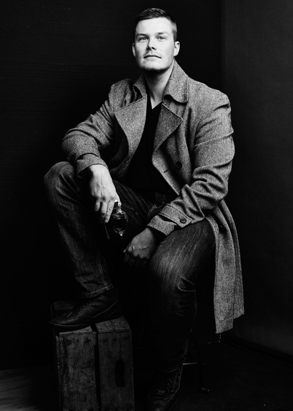 Schauspielerfotos im Studio, Männerportraits in Schwarzweiss, © Klaus Gruber | Fotograf Fürth